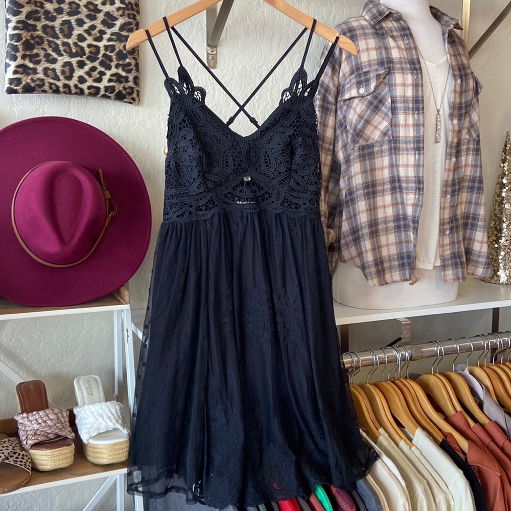 Black Bralette Lace Dress